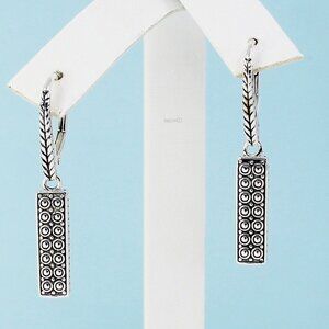 John Hardy JAI Kalahari Textured Leverback Sterling Silver Earrings 1-3/8" NIB